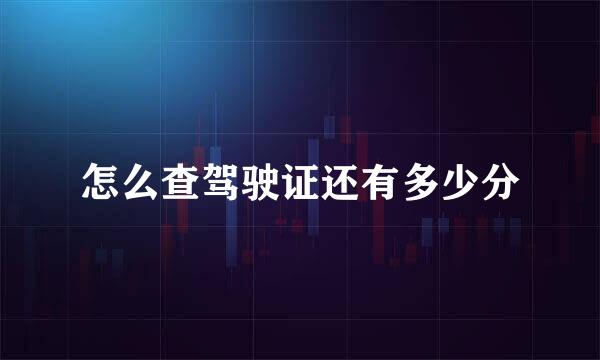怎么查驾驶证还有多少分