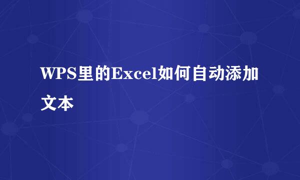 WPS里的Excel如何自动添加文本