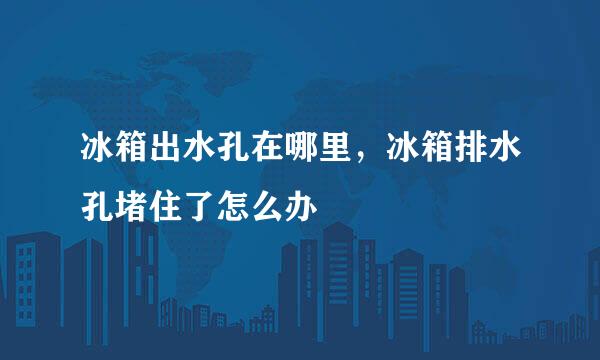 冰箱出水孔在哪里，冰箱排水孔堵住了怎么办