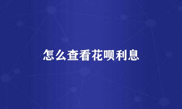 怎么查看花呗利息