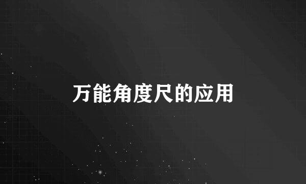 万能角度尺的应用