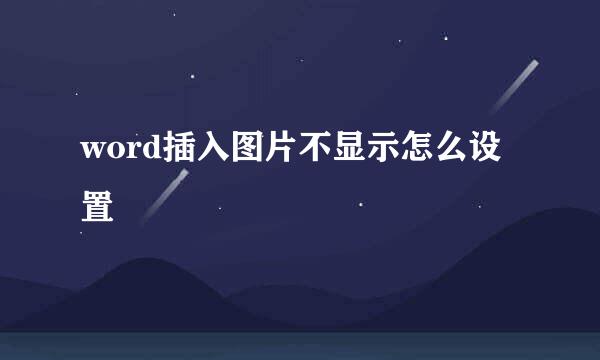 word插入图片不显示怎么设置