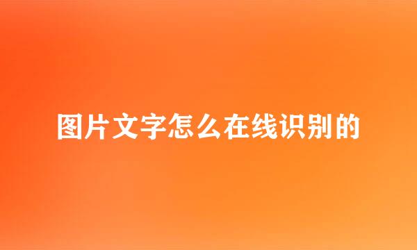图片文字怎么在线识别的