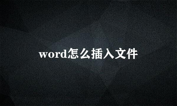 word怎么插入文件