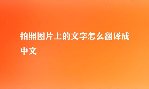 拍照图片上的文字怎么翻译成中文
