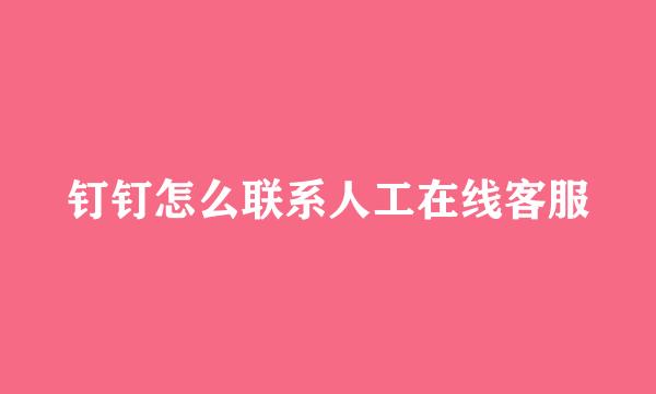 钉钉怎么联系人工在线客服