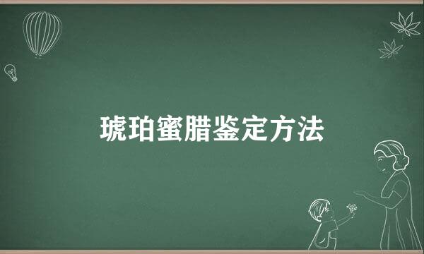 琥珀蜜腊鉴定方法