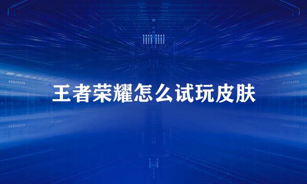 王者荣耀怎么试玩皮肤