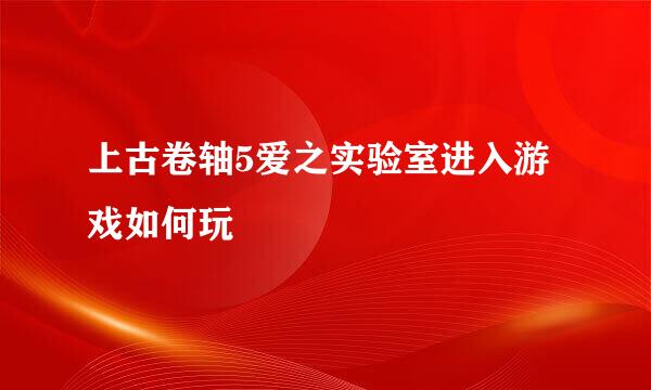 上古卷轴5爱之实验室进入游戏如何玩