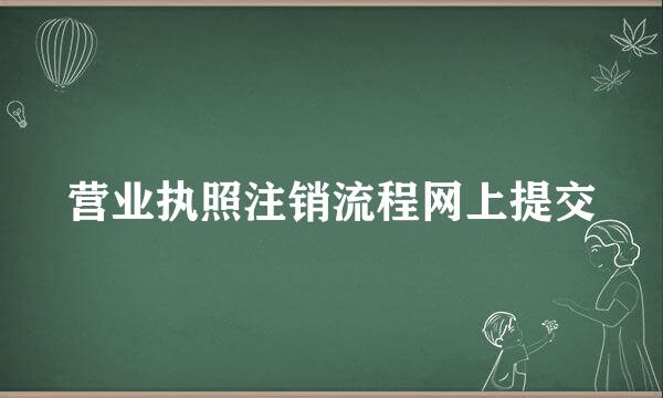 营业执照注销流程网上提交
