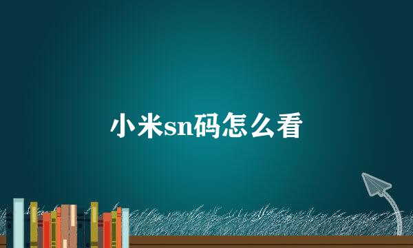 小米sn码怎么看