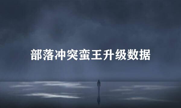 部落冲突蛮王升级数据