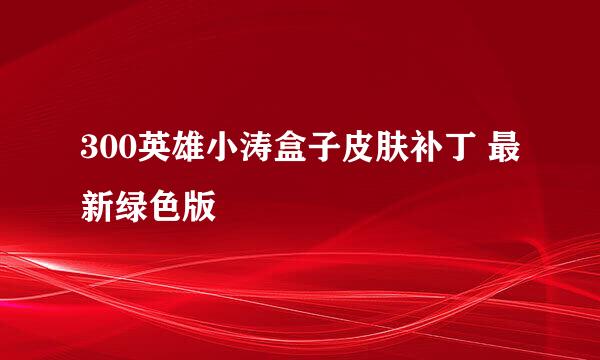 300英雄小涛盒子皮肤补丁 最新绿色版