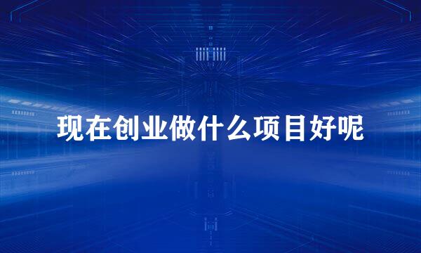现在创业做什么项目好呢