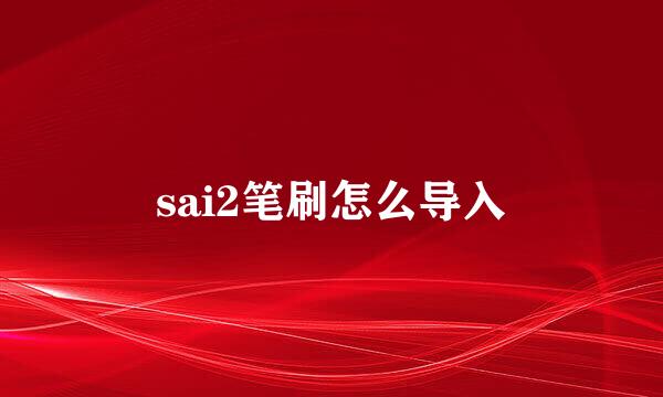 sai2笔刷怎么导入