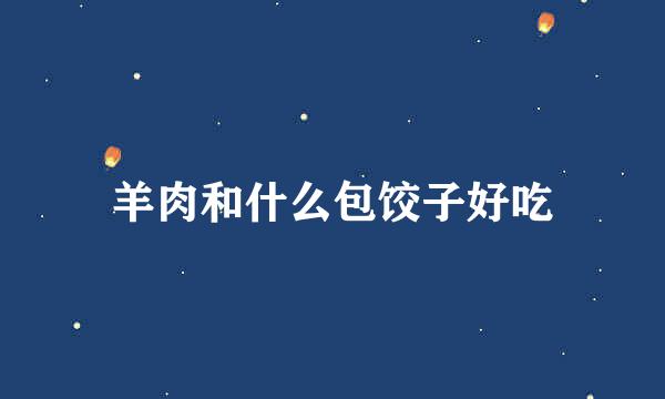 羊肉和什么包饺子好吃