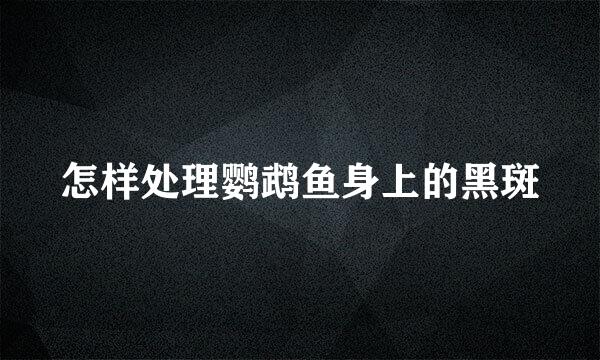 怎样处理鹦鹉鱼身上的黑斑