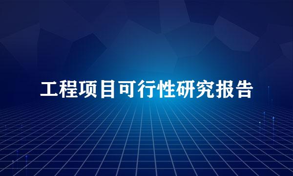 工程项目可行性研究报告
