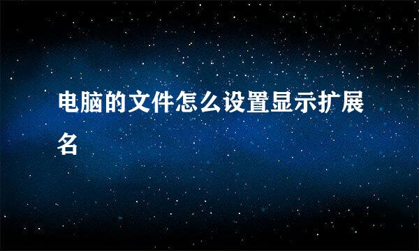电脑的文件怎么设置显示扩展名