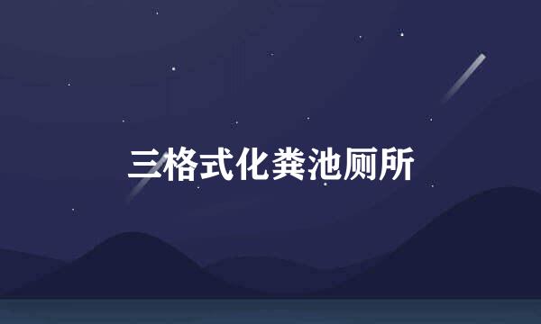 三格式化粪池厕所