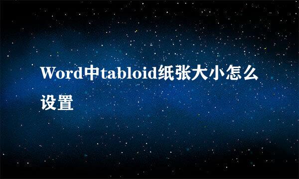 Word中tabloid纸张大小怎么设置