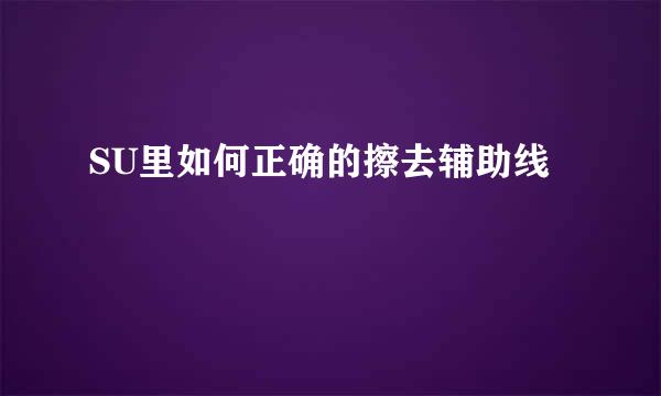 SU里如何正确的擦去辅助线