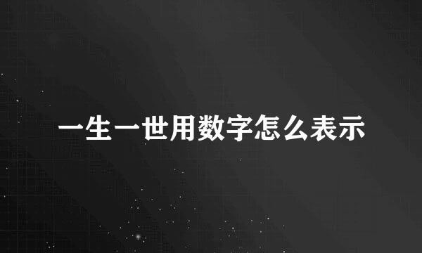 一生一世用数字怎么表示
