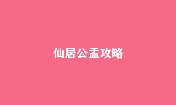 仙居公盂攻略