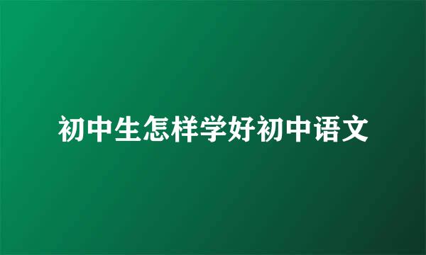 初中生怎样学好初中语文