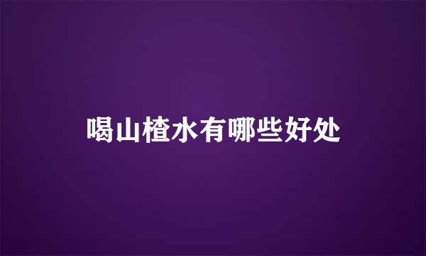 喝山楂水有哪些好处