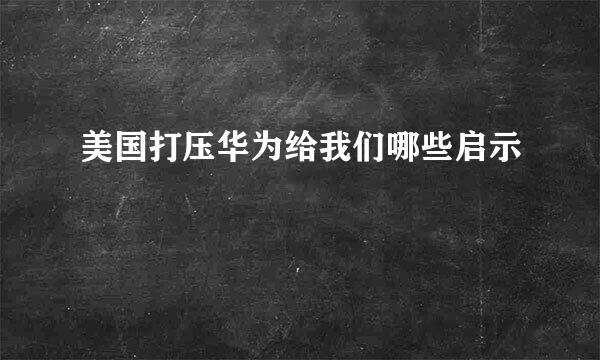 美国打压华为给我们哪些启示