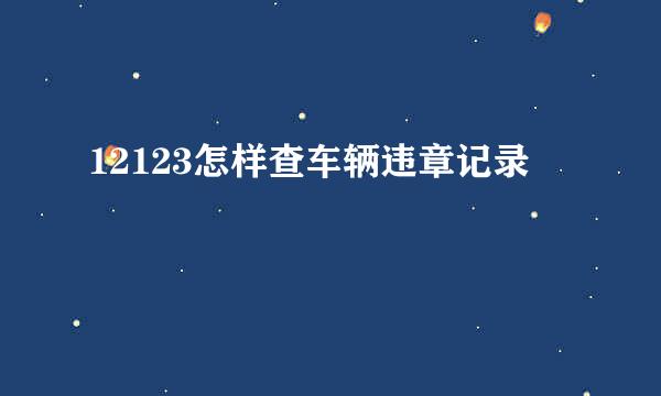 12123怎样查车辆违章记录