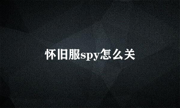 怀旧服spy怎么关