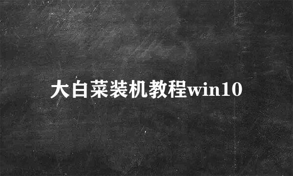 大白菜装机教程win10