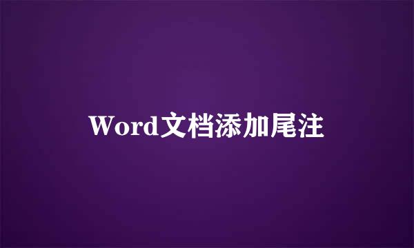 Word文档添加尾注