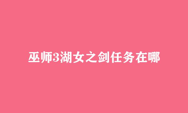 巫师3湖女之剑任务在哪