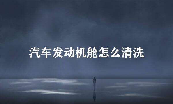 汽车发动机舱怎么清洗