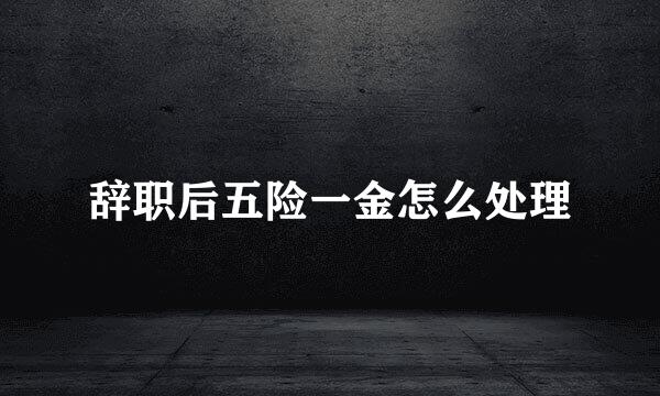 辞职后五险一金怎么处理