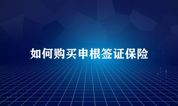 如何购买申根签证保险