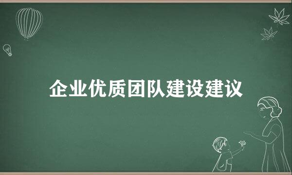 企业优质团队建设建议