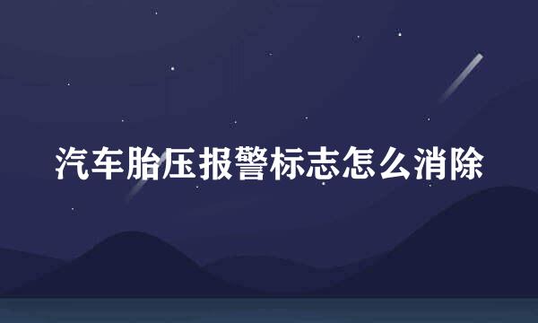 汽车胎压报警标志怎么消除