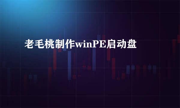 老毛桃制作winPE启动盘
