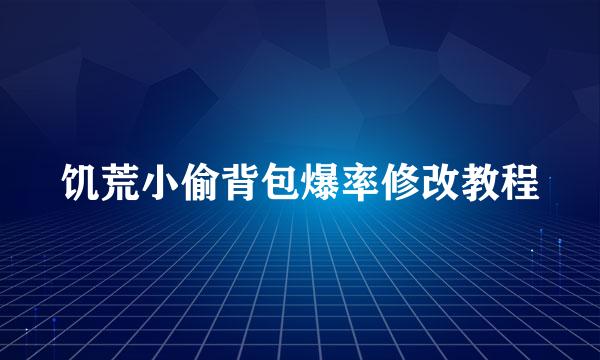 饥荒小偷背包爆率修改教程
