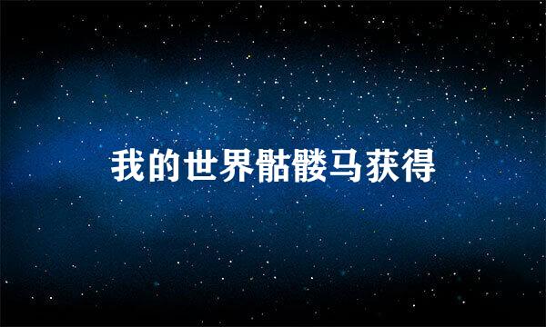 我的世界骷髅马获得