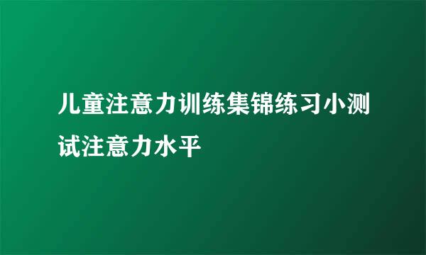 儿童注意力训练集锦练习小测试注意力水平