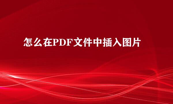 怎么在PDF文件中插入图片
