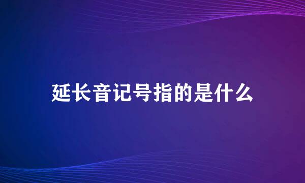 延长音记号指的是什么