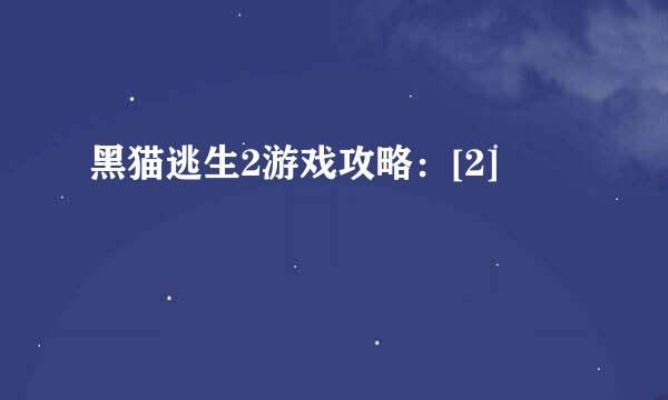 黑猫逃生2游戏攻略：[2]