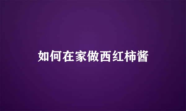 如何在家做西红柿酱