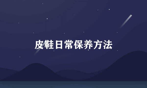 皮鞋日常保养方法